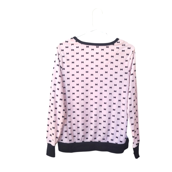 Kate Spade Bow design Plush Soft PJ top,Pink Black - Picture 3 of 13